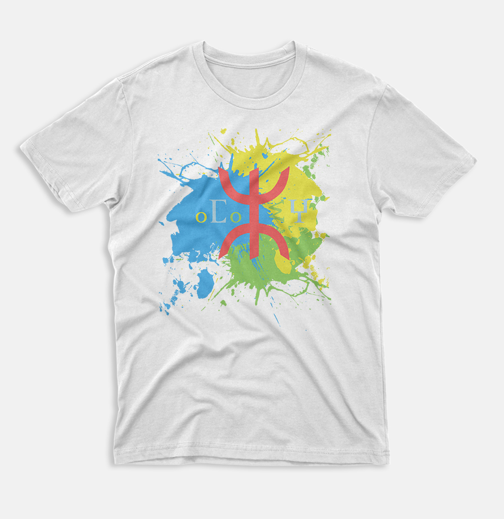 Amazigh Flag Splash Art Design T-Shirt - AZRIWEAR